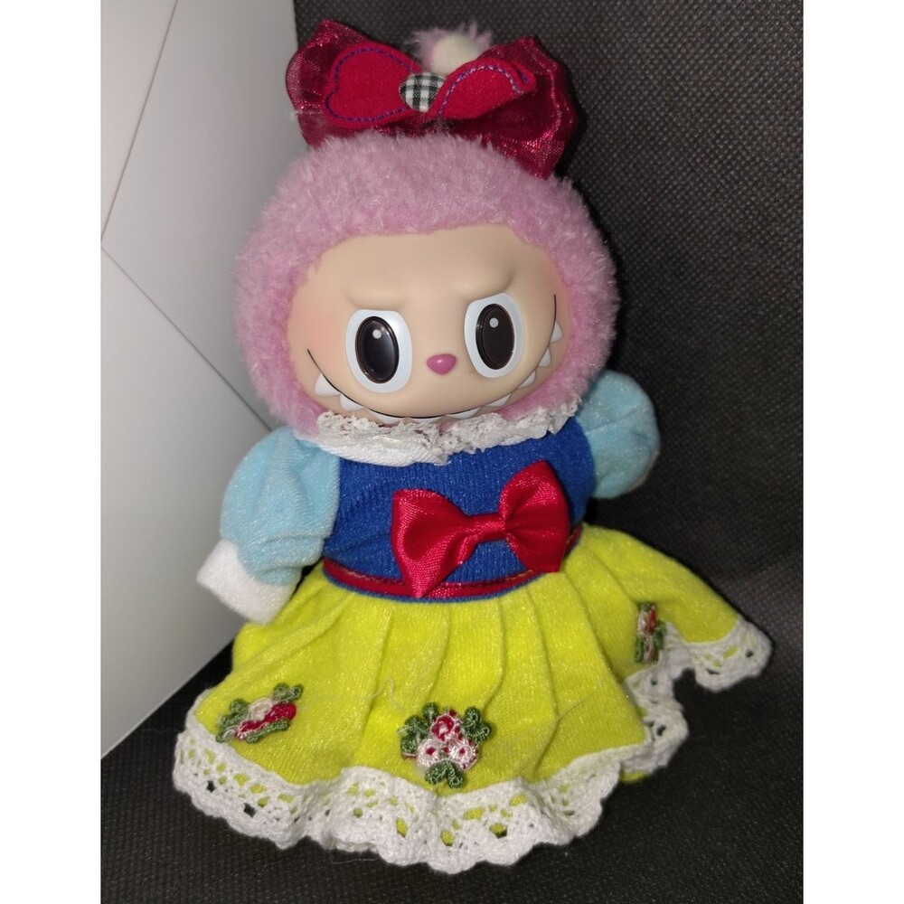 Labubu Popmart Clothing Outfit Snow White Ballgown dress, and bow 2 pc set -